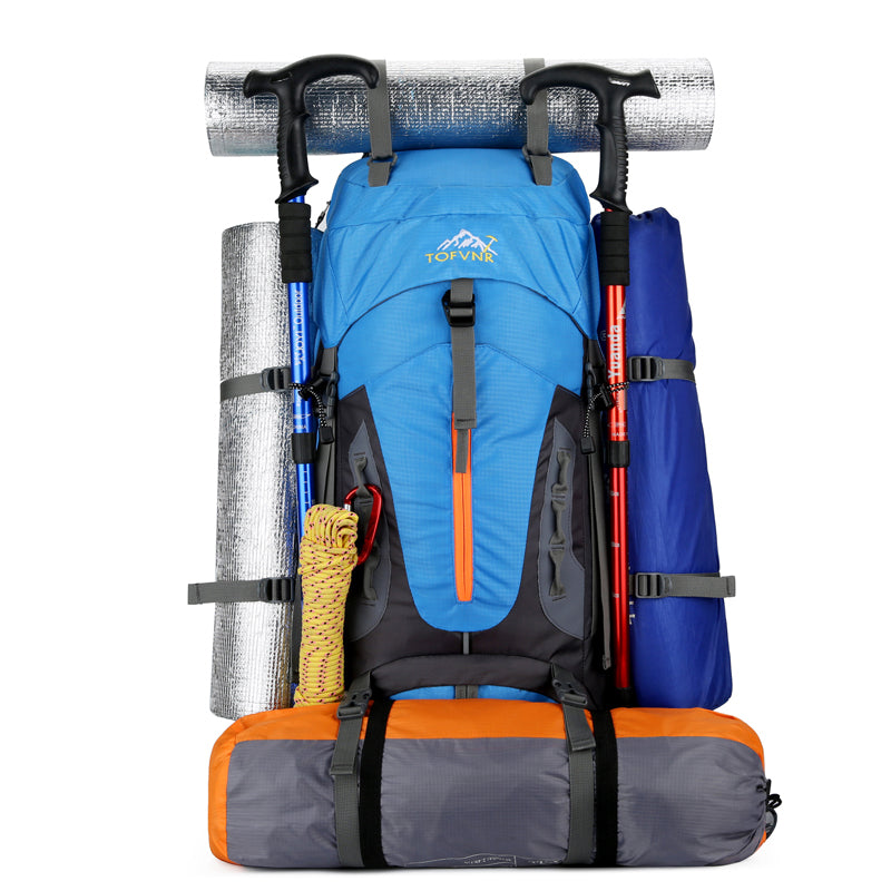 70L Large Camping Hiking Backpack, Lightweight Nylon Trekking Rucksack,For Men Women Outdoor Large Capacity Sports Mountaineering Backpack Climbing Travel Waterproof Daypack(Red)
