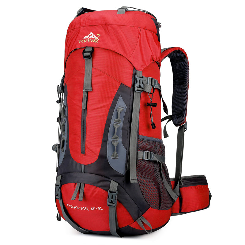 70L Large Camping Hiking Backpack, Lightweight Nylon Trekking Rucksack,For Men Women Outdoor Large Capacity Sports Mountaineering Backpack Climbing Travel Waterproof Daypack(Red)